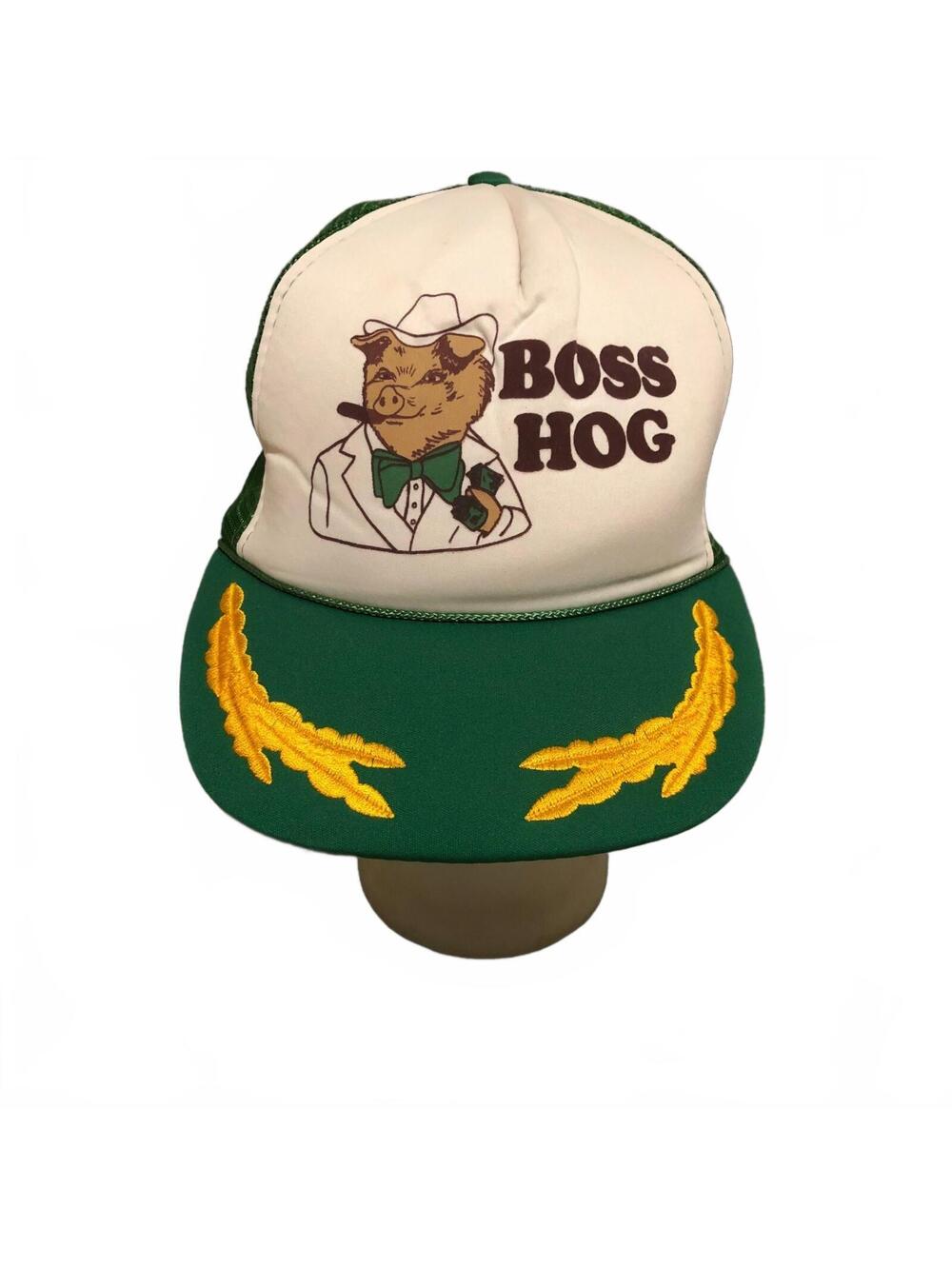 Vintage San Sun Boss Hog Green Mesh Trucker Hat Cap